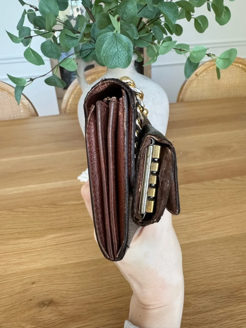 ✅AUTH✅SET OF LOUIS VUITTON WALLET ON A CHAIN+KEYHOLDER